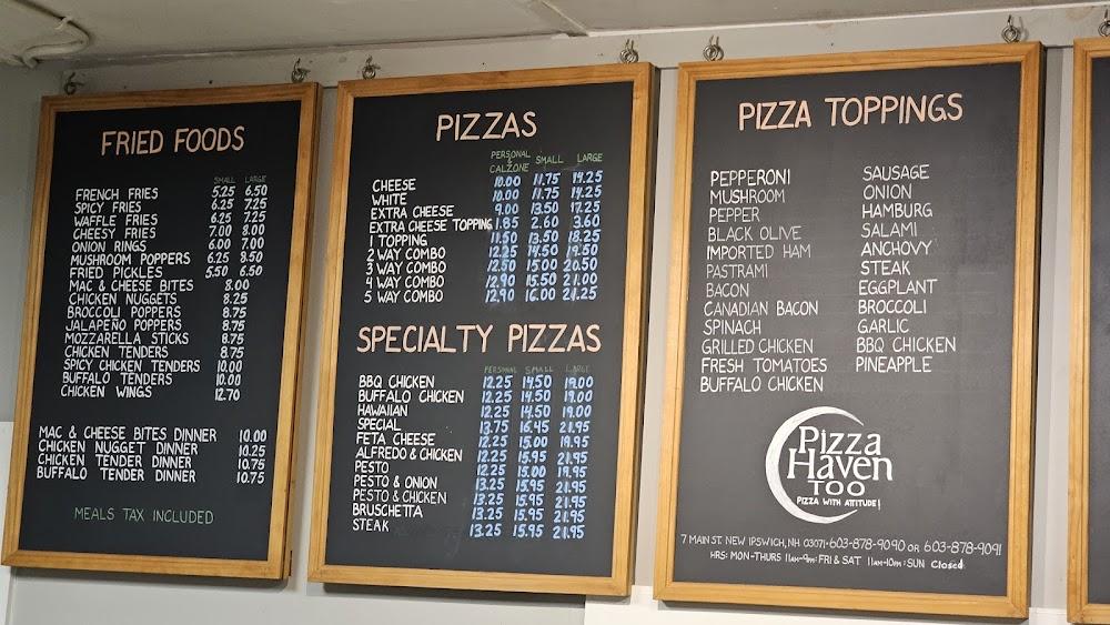 Pizza Haven Too Menu image 1